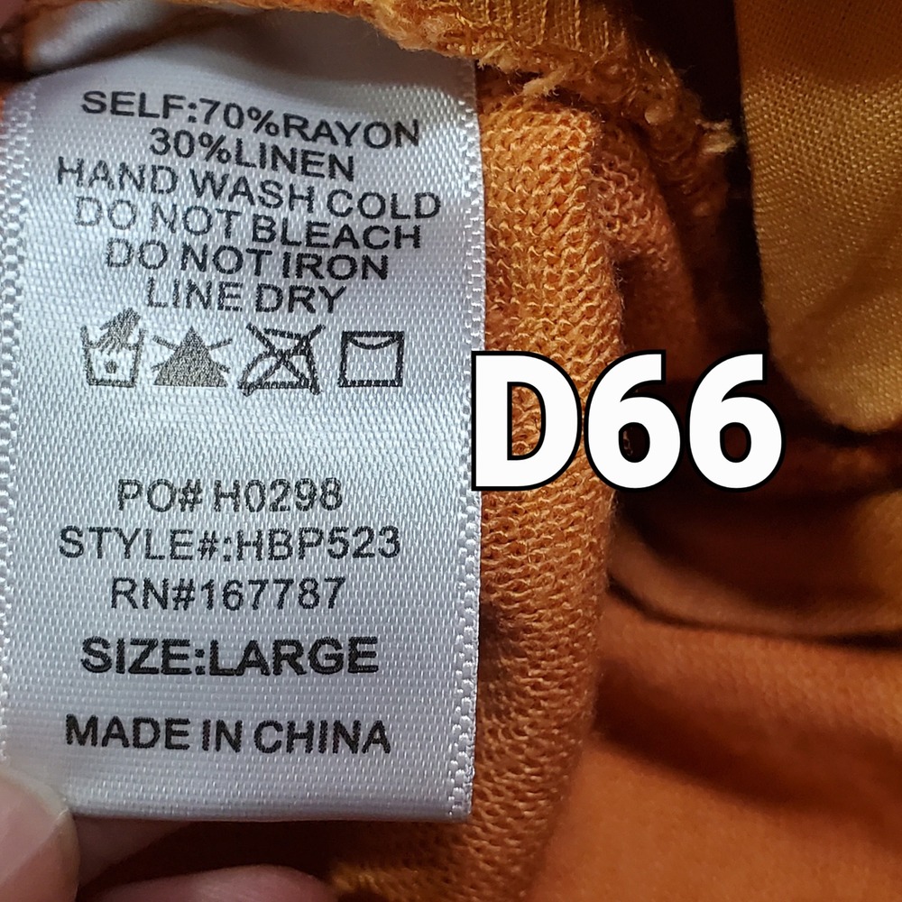 Aster & Brown Orange Linen Blend Wide Leg Pants High Rise Large Mediterranean - Picture 5 of 5